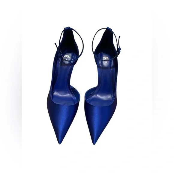 Zara blue satin heels - Picture 2 of 7
